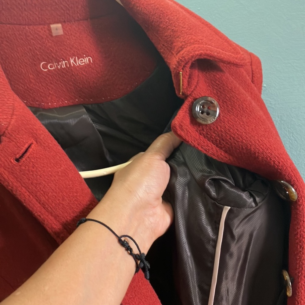 Calvin Klein coat, pre owned, red color - Picture 3 of 4